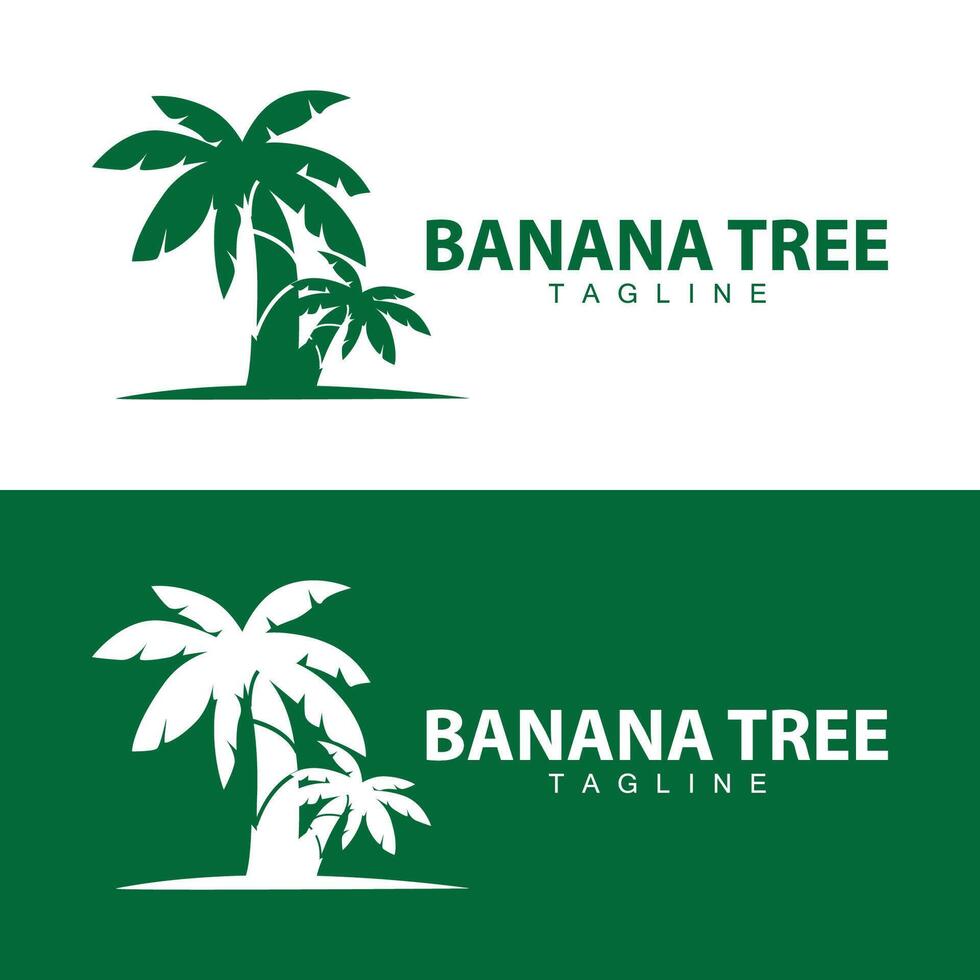 banaan boom logo, fruit boom fabriek vector, silhouet ontwerp, sjabloon illustratie vector