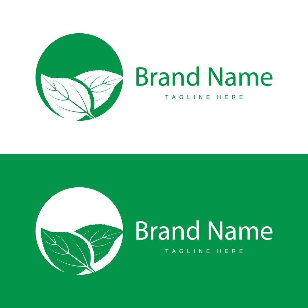 groen blad logo vector natuurlijk fabriek natuur ontwerp icoon blad sjabloon illustratie