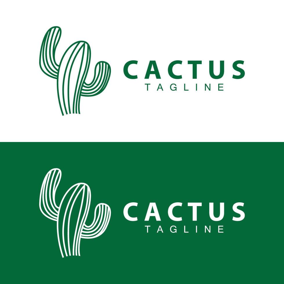 groen fabriek cactus logo ontwerp met woestijn fabriek symbool illustratie vector icoon sjabloon