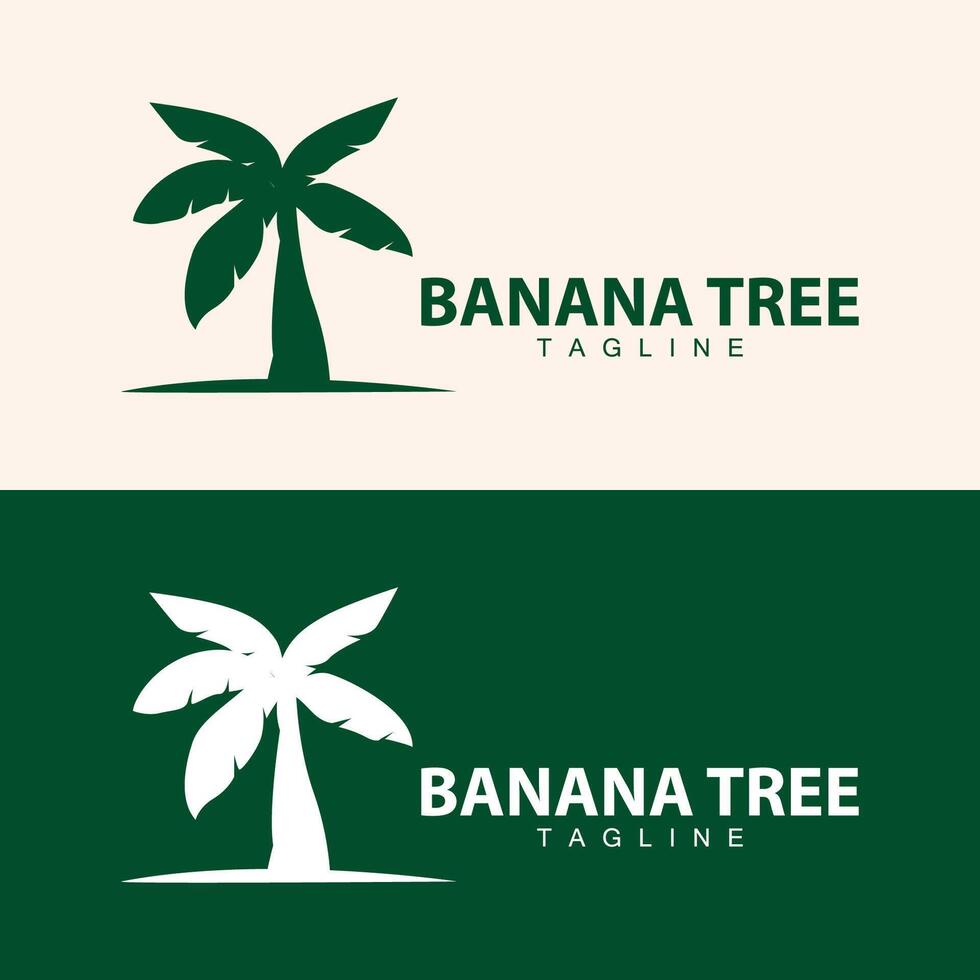 banaan boom logo, fruit boom fabriek vector, silhouet ontwerp, sjabloon illustratie vector