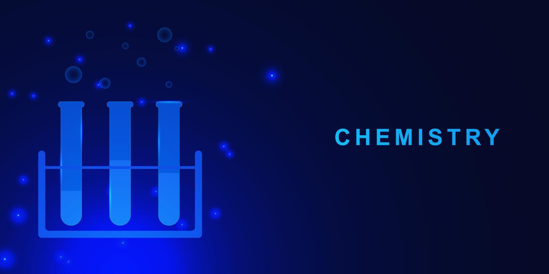 chemisch laboratorium met buis. medisch wetenschap en kennis. bedrijf geneeskunde concept Aan blauw technologie achtergrond. vector illustratie.