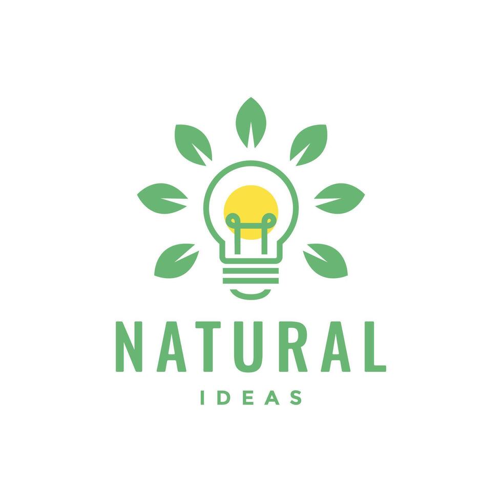 bladeren natuur idee creatief lamp lamp kleurrijk modern logo ontwerp vector icoon illustratie