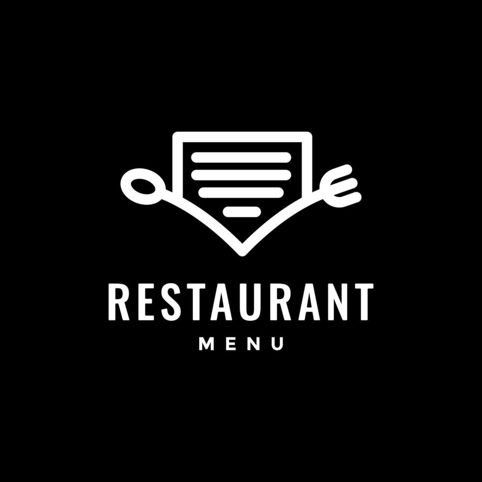 papier menu voedsel restaurant modern minimalistische stijl lijn logo ontwerp vector icoon illustratie