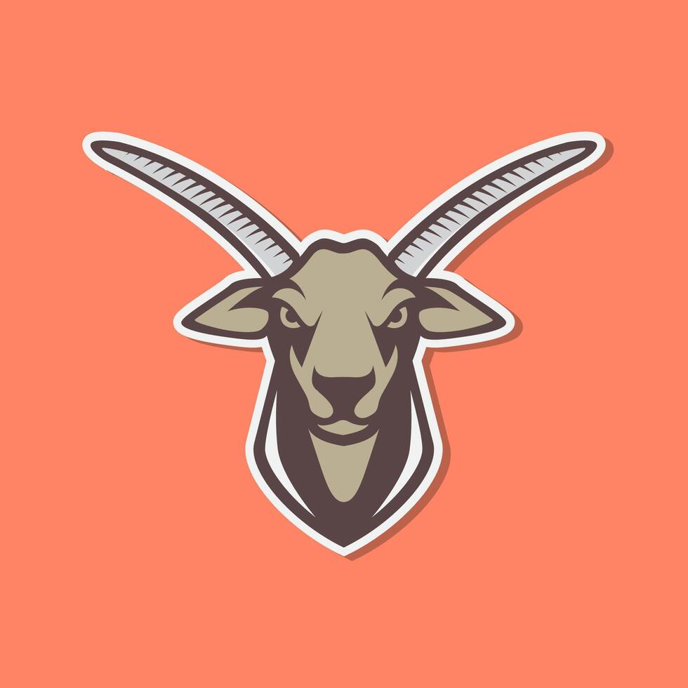 geit alpine steenbok dieren in het wild vee vee Longhorn mascotte karakter tekenfilm sticker modern kleurrijk logo ontwerp vector icoon illustratie