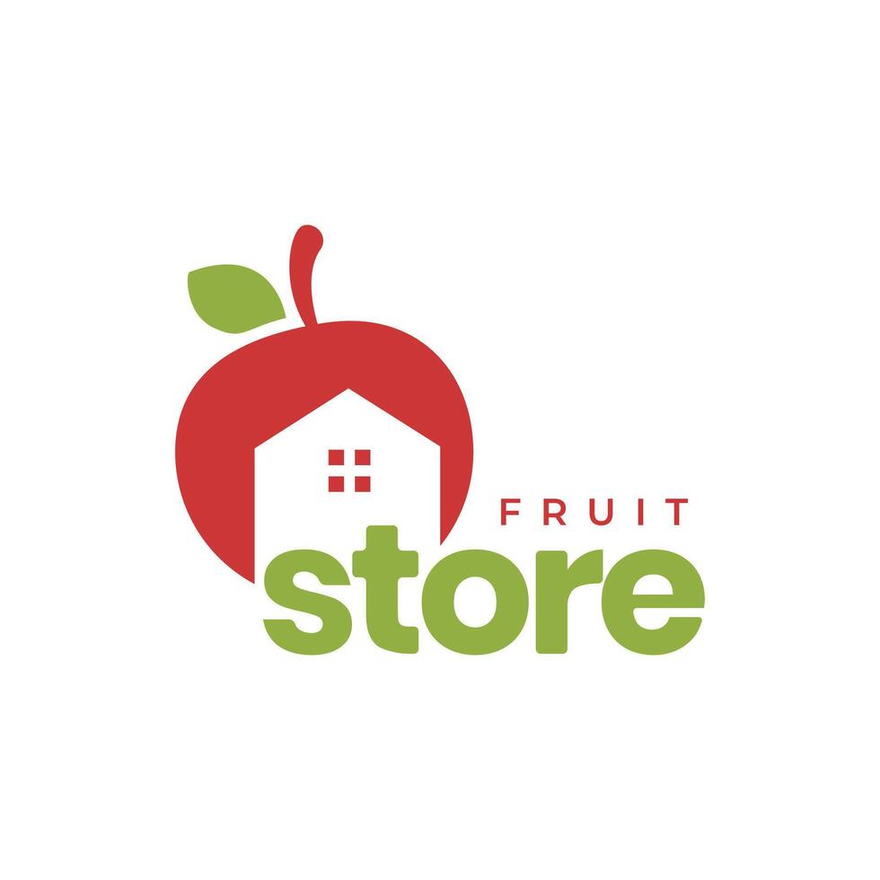 appel vers fruit huis modern gemakkelijk logo ontwerp vector icoon illustratie