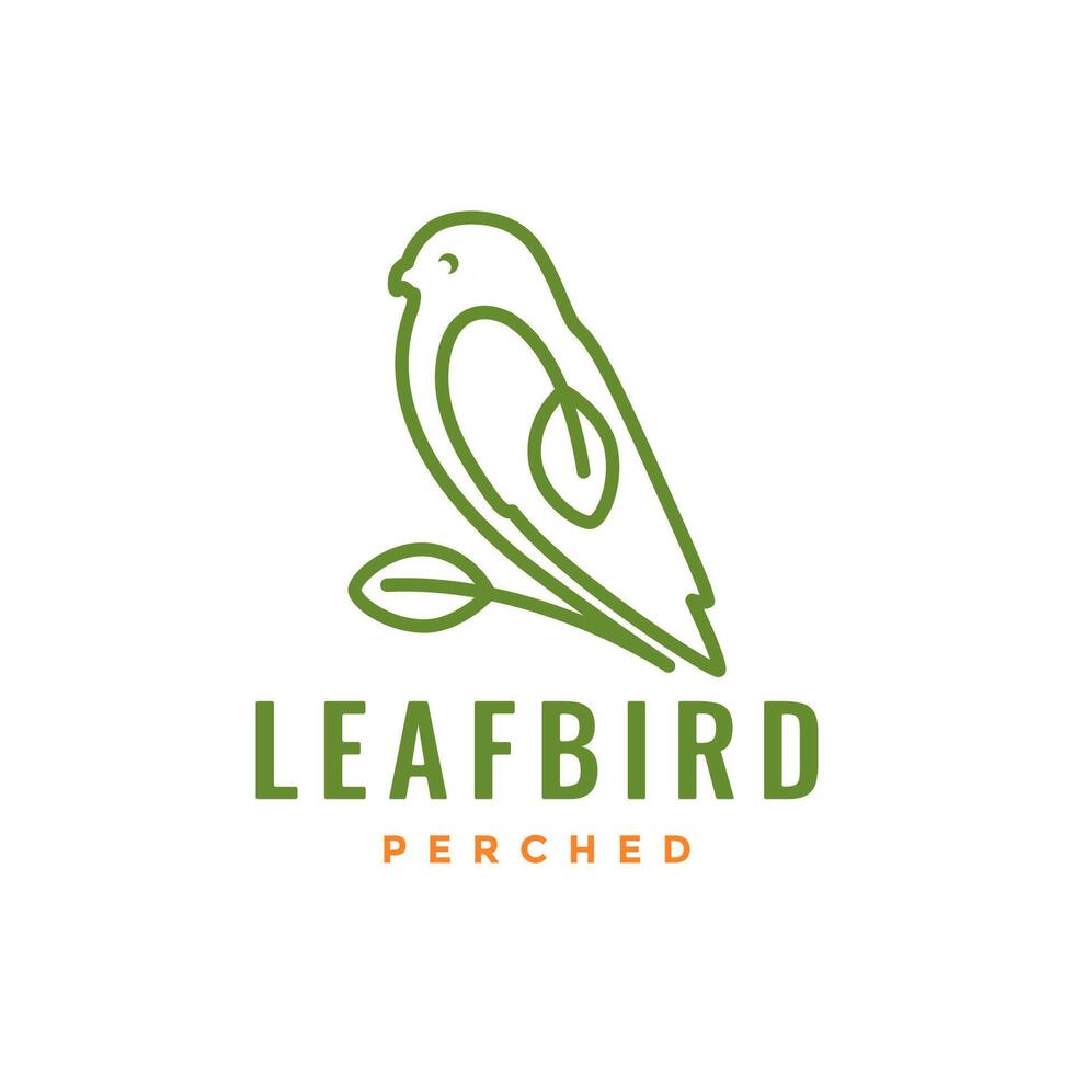 kanarie vogel neergestreken bladeren Afdeling lijn stijl minimaal vlak gemakkelijk logo ontwerp vector icoon illustratie