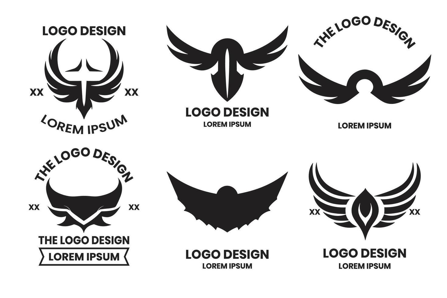 Vleugels logo in modern minimaal stijl vector