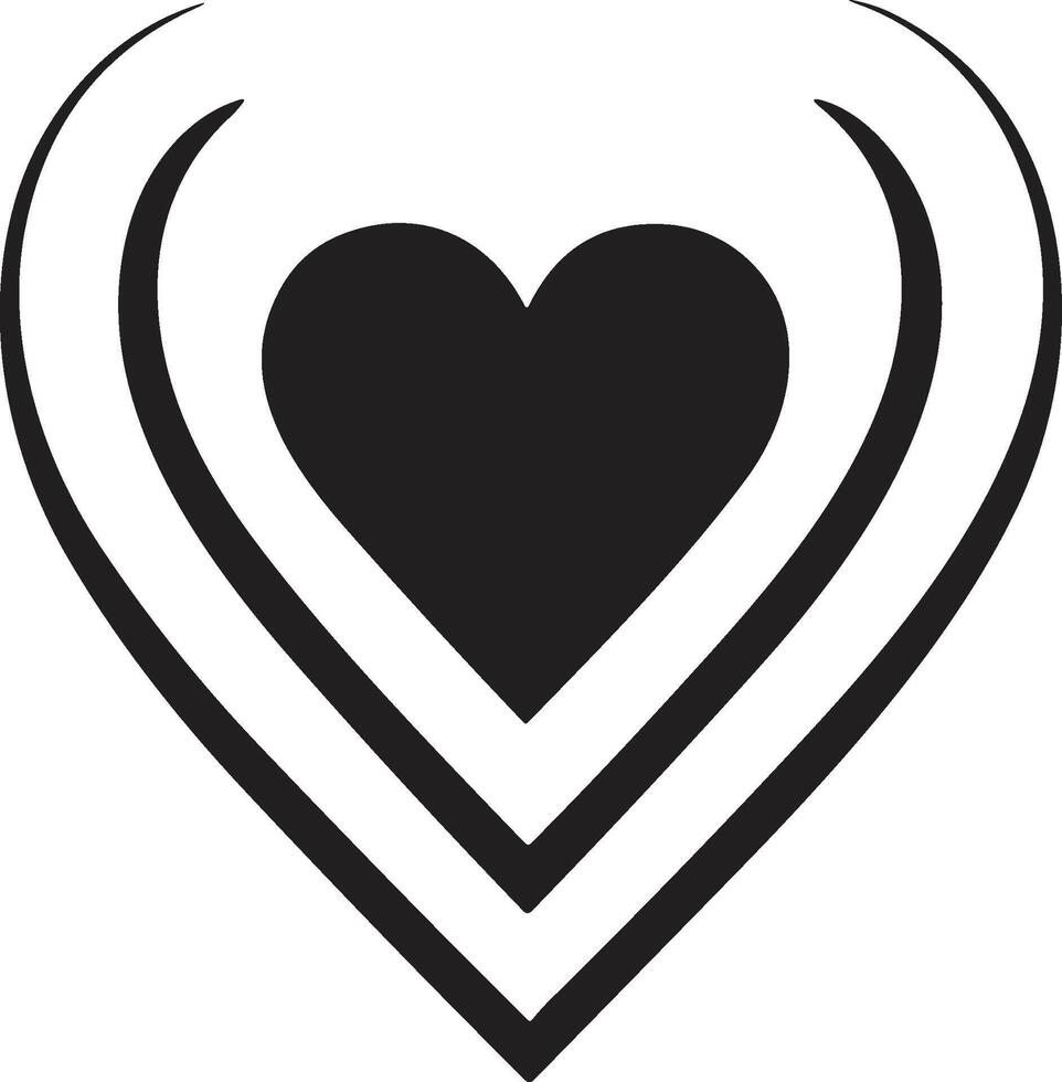 wijnoogst hart logo in modern minimaal stijl vector