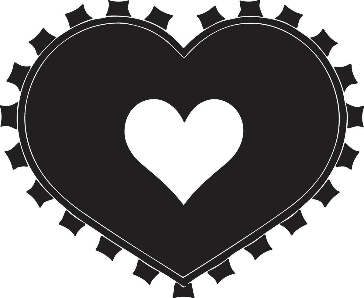 wijnoogst hart logo in modern minimaal stijl vector