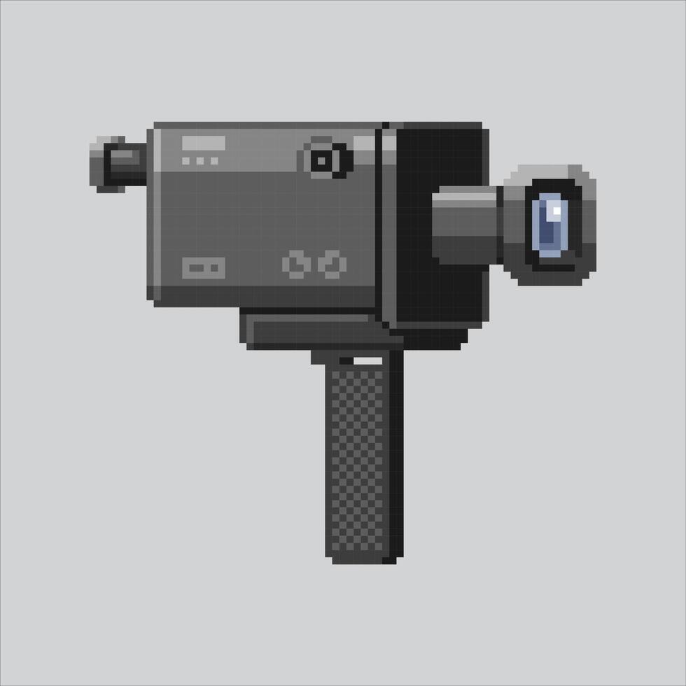 pixel kunst illustratie film camera. korrelig film camera. film camera korrelig voor de pixel kunst spel en icoon voor website en video spel. oud school- retro. vector