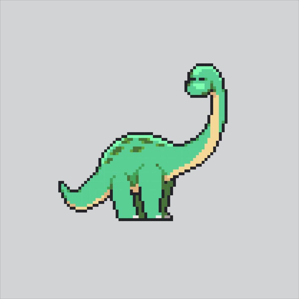 pixel kunst illustratie brachiosaurus. korrelig brachiosaurus. brachiosaurus dinosaurus korrelig voor de pixel kunst spel en icoon voor website en video spel. oud school- retro. vector