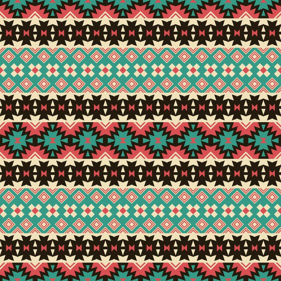 meetkundig etnisch oosters naadloos patroon. tribal aztec Navajo inheems Amerikaans stijl. etnisch ornament vector illustratie. ontwerp textiel, kleding stof, kleding, tapijt, ikat, batik, achtergrond, inpakken.