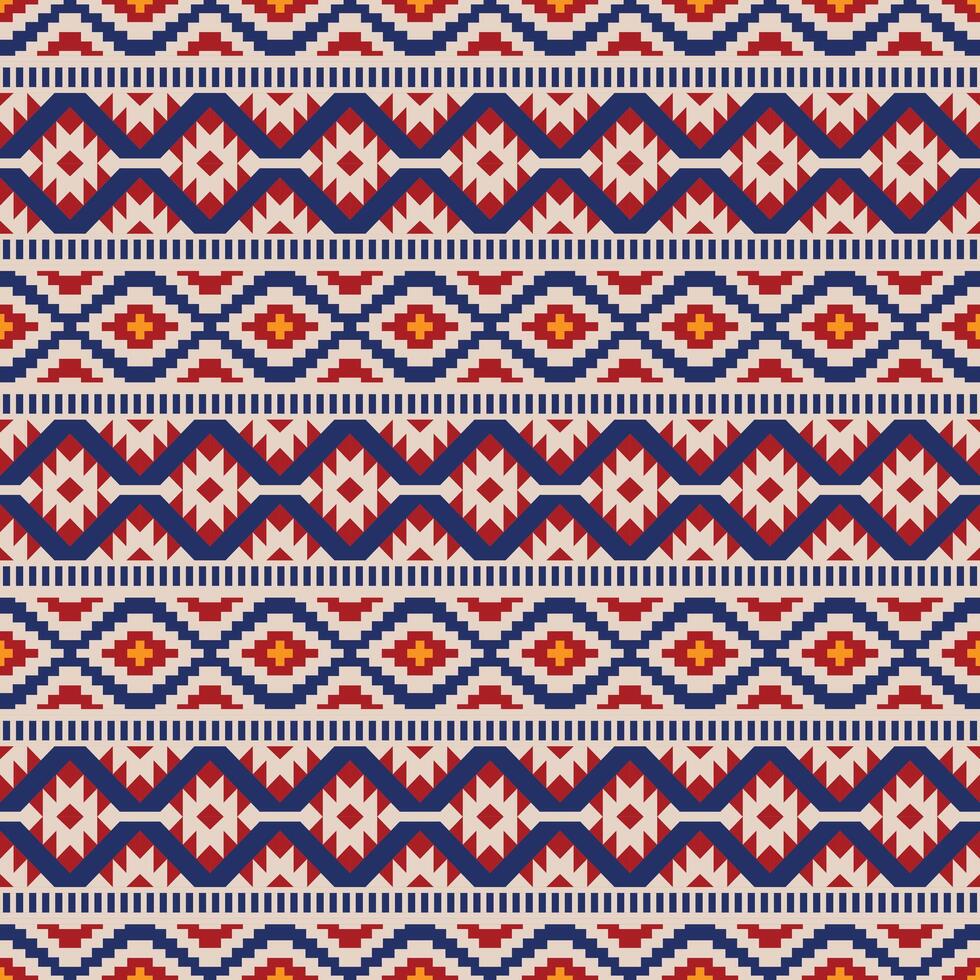 meetkundig etnisch oosters naadloos patroon. tribal aztec Navajo inheems Amerikaans stijl. etnisch ornament vector illustratie. ontwerp textiel, kleding stof, kleding, tapijt, ikat, batik, achtergrond, inpakken.