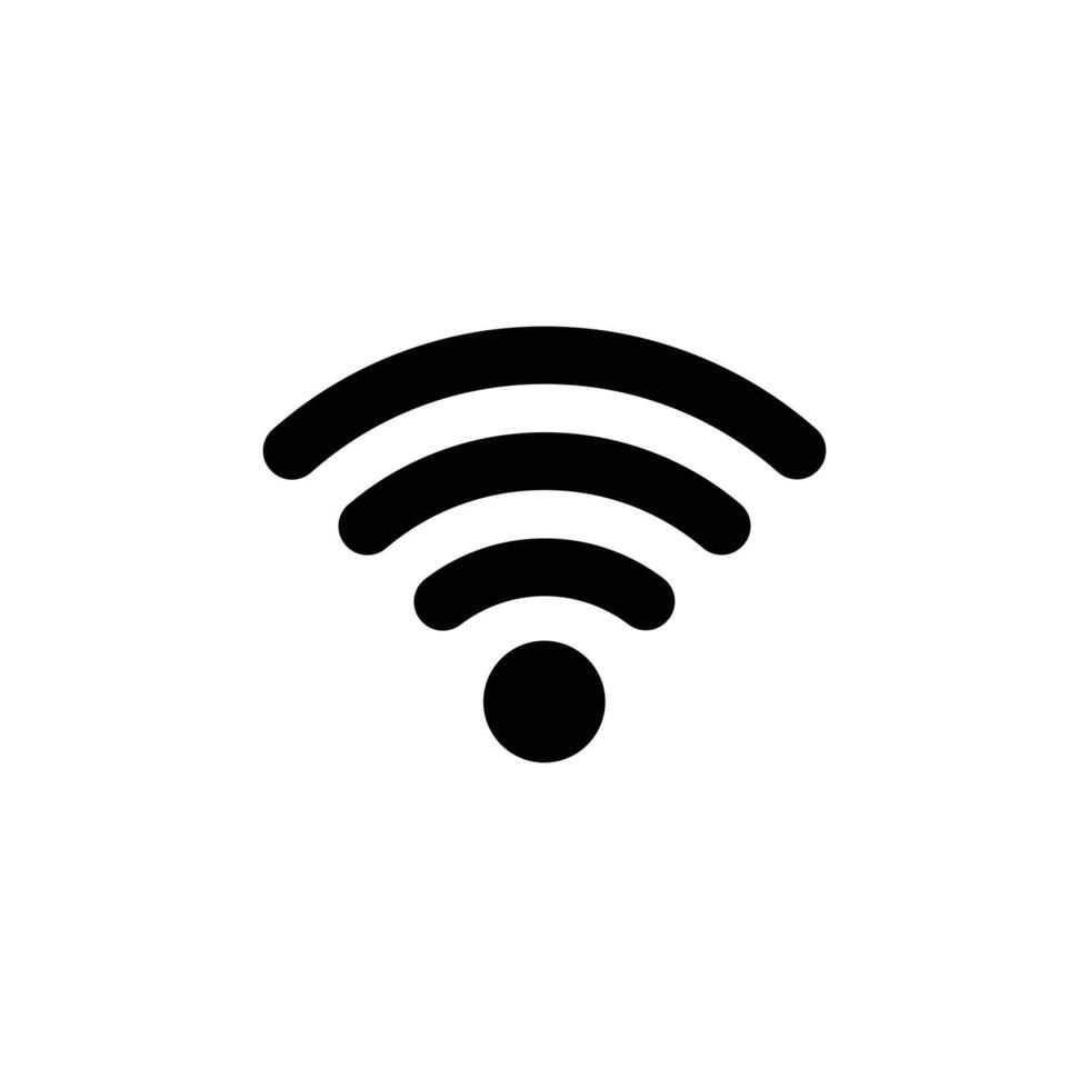 zwart Wifi signaal icoon vector, draadloze internet teken geïsoleerd Aan wit achtergrond, vlak stijl, vector illustratie