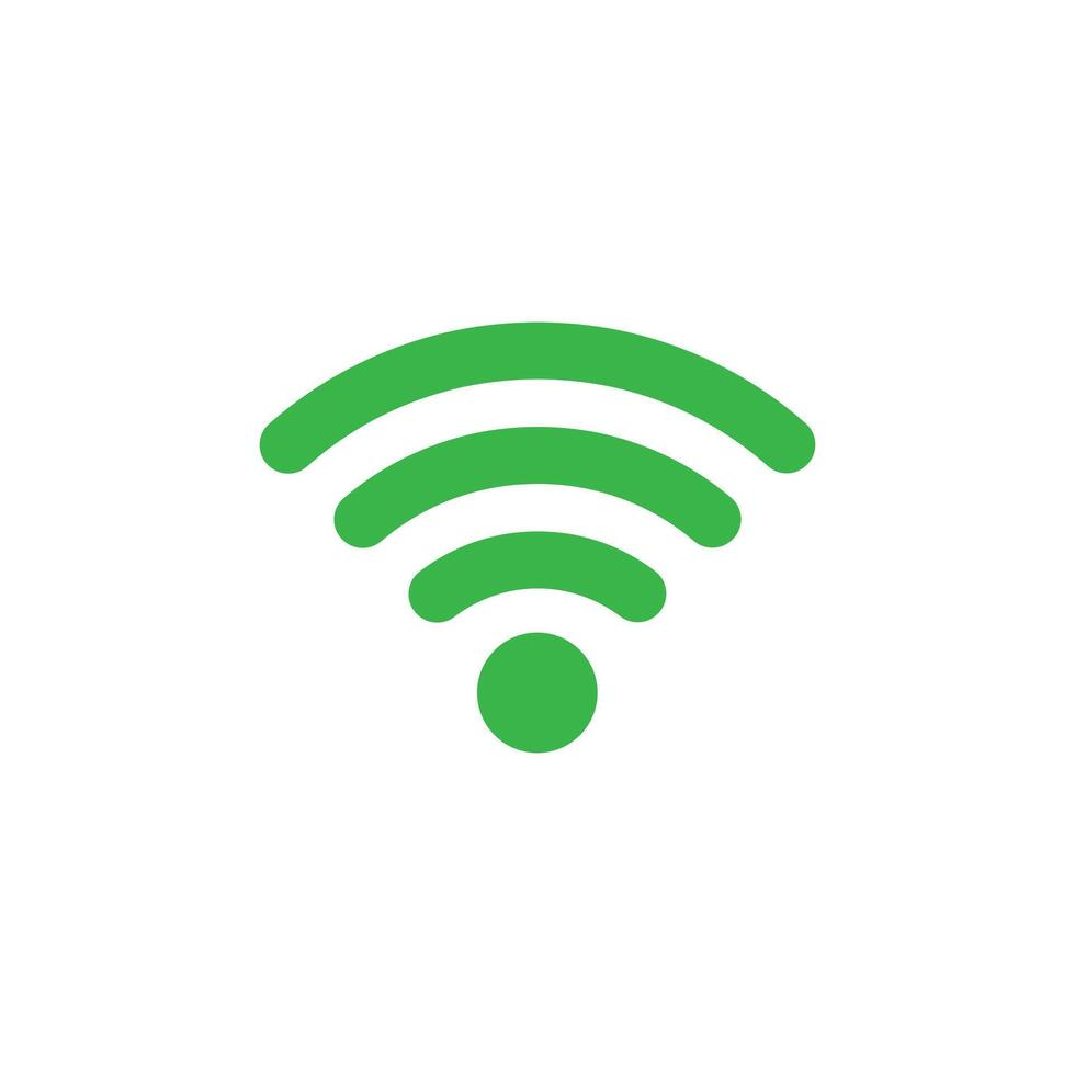 groen Wifi signaal icoon vector, draadloze internet teken geïsoleerd Aan wit achtergrond, vlak stijl, vector illustratie