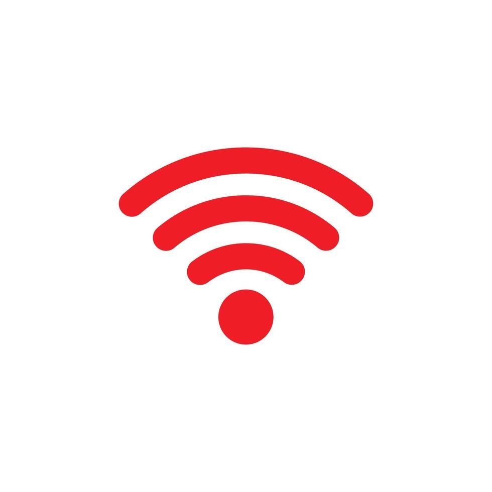 rood Wifi signaal icoon vector, draadloze internet teken geïsoleerd Aan wit achtergrond, vlak stijl, vector illustratie