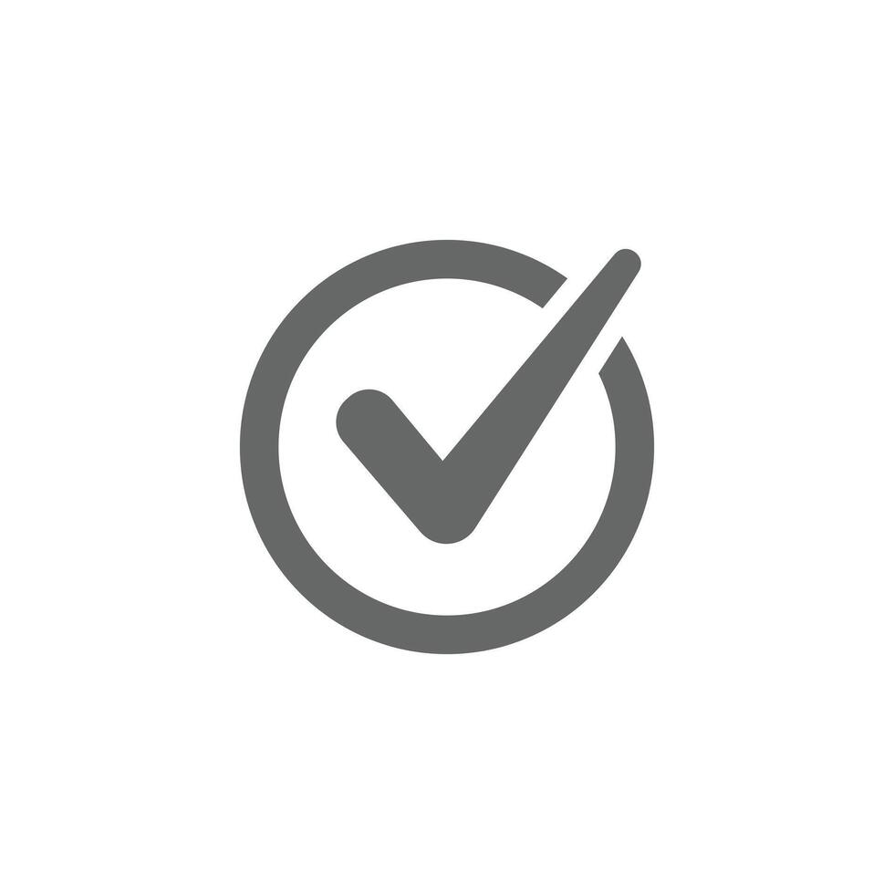 grijs controleren Mark icoon symbolen vector. symbool voor website computer en mobiel geïsoleerd Aan wit achtergrond vector