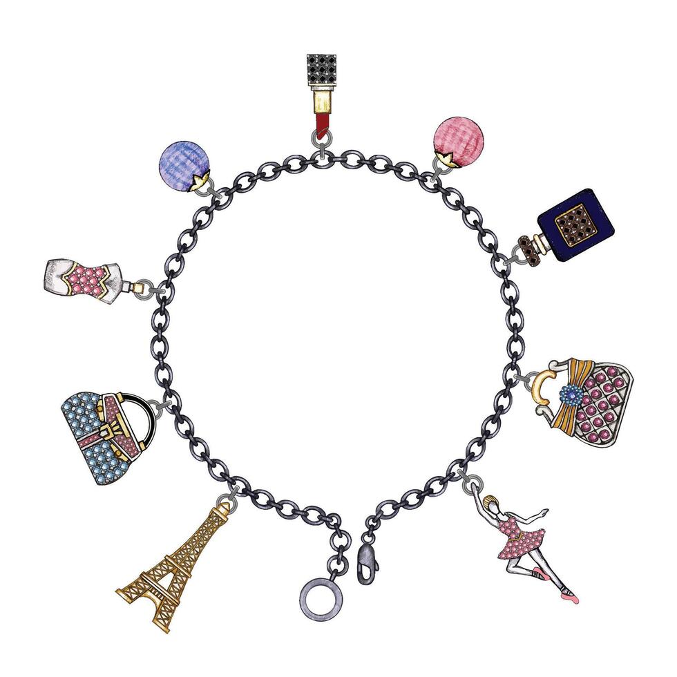 armband mode sieraden thema accessoires voor Dames ontwerp door hand- tekening Aan papier. vector