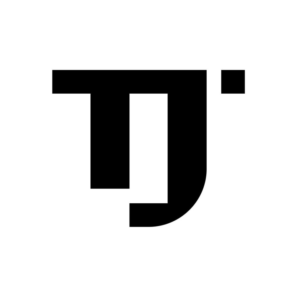 eerste monogram brief tj logo ontwerp vector