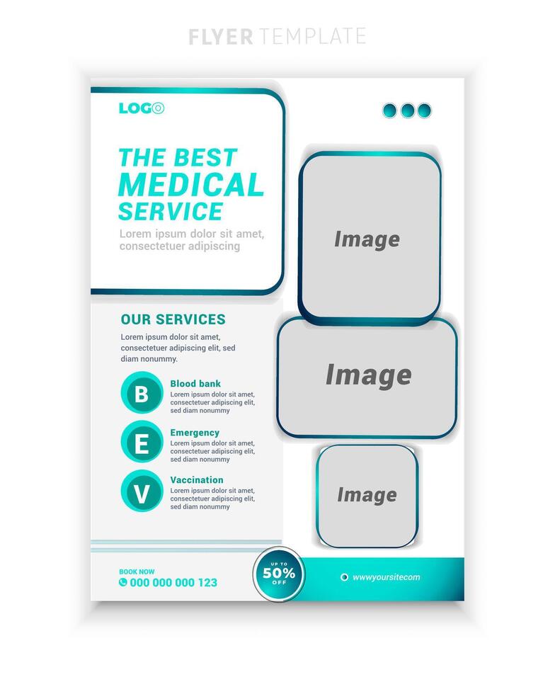 medisch gezondheidszorg multipurpose folder en kliniek ontwerp of brochure Hoes sjabloon vector