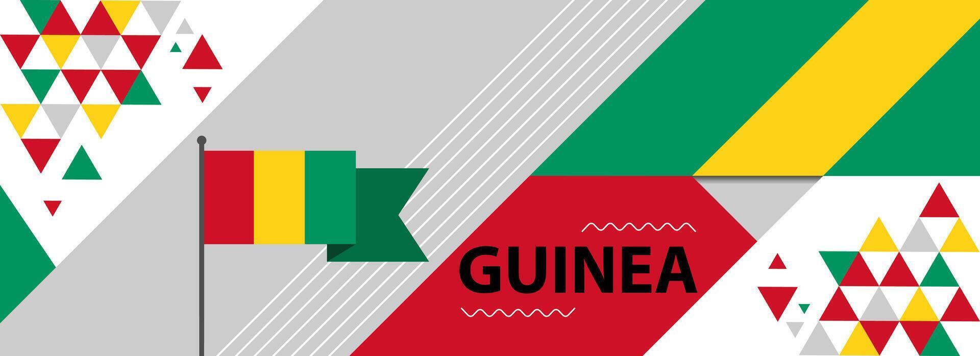 Guinea nationaal of onafhankelijkheid dag banier ontwerp voor land viering. vlag van Guinea modern retro ontwerp abstract meetkundig pictogrammen. vector illustratie