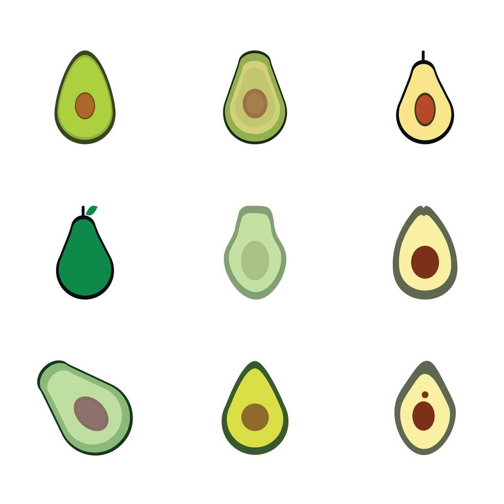 vector kleurrijk avocado fruit emoji.