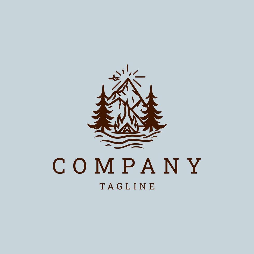 ai gegenereerd camping logo vector ontwerp sjabloon