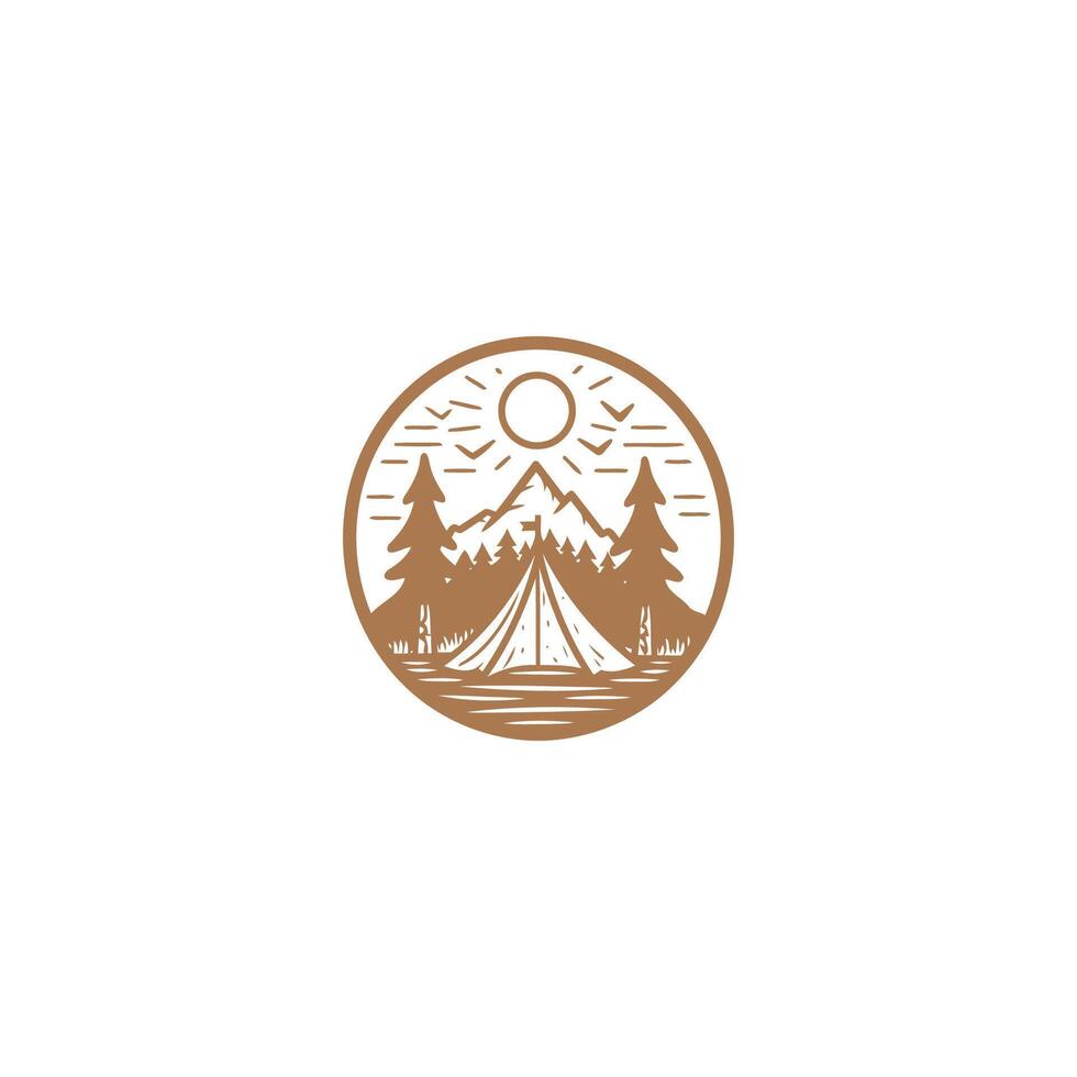 ai gegenereerd camping logo vector icoon ontwerp sjabloon