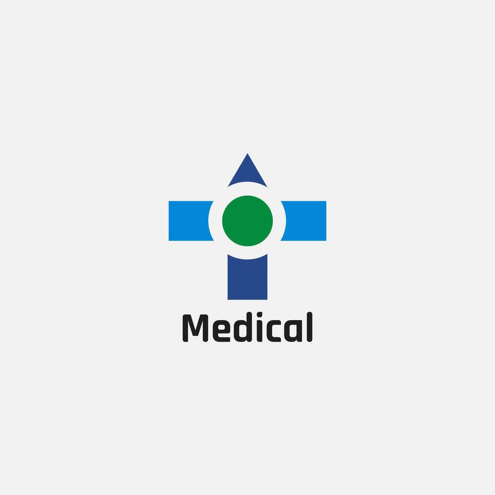 medisch logo met plus teken en cirkel vorm geven aan. vector