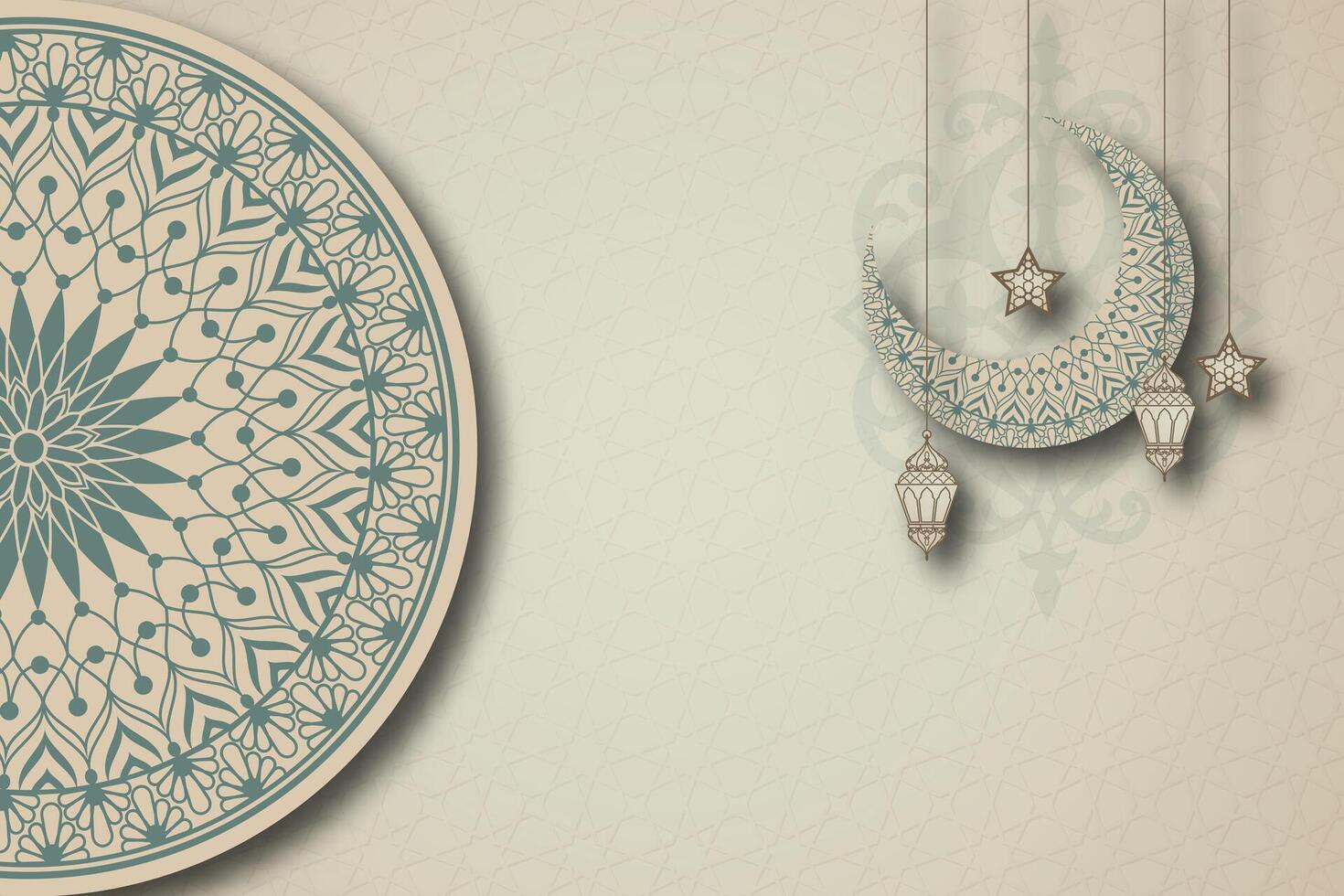 een achtergrond Islamitisch papier besnoeiing uit met Arabisch stijl ornament Aan een beige achtergrond vector