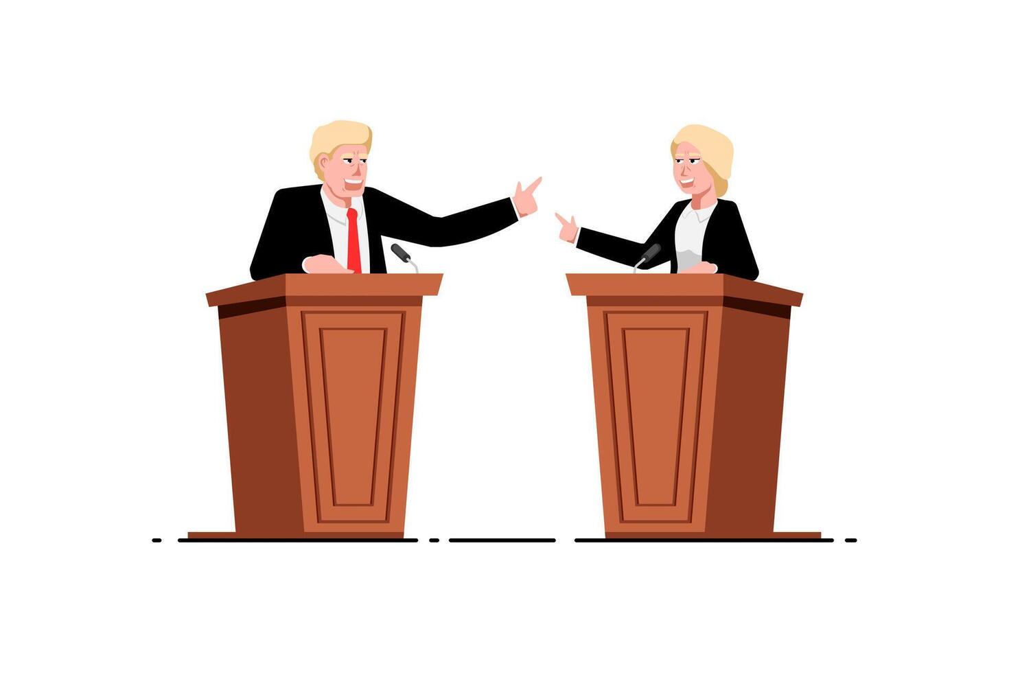 bedrijf mensen debat nemen Aan geïsoleerd achtergrond, vector illustratie.