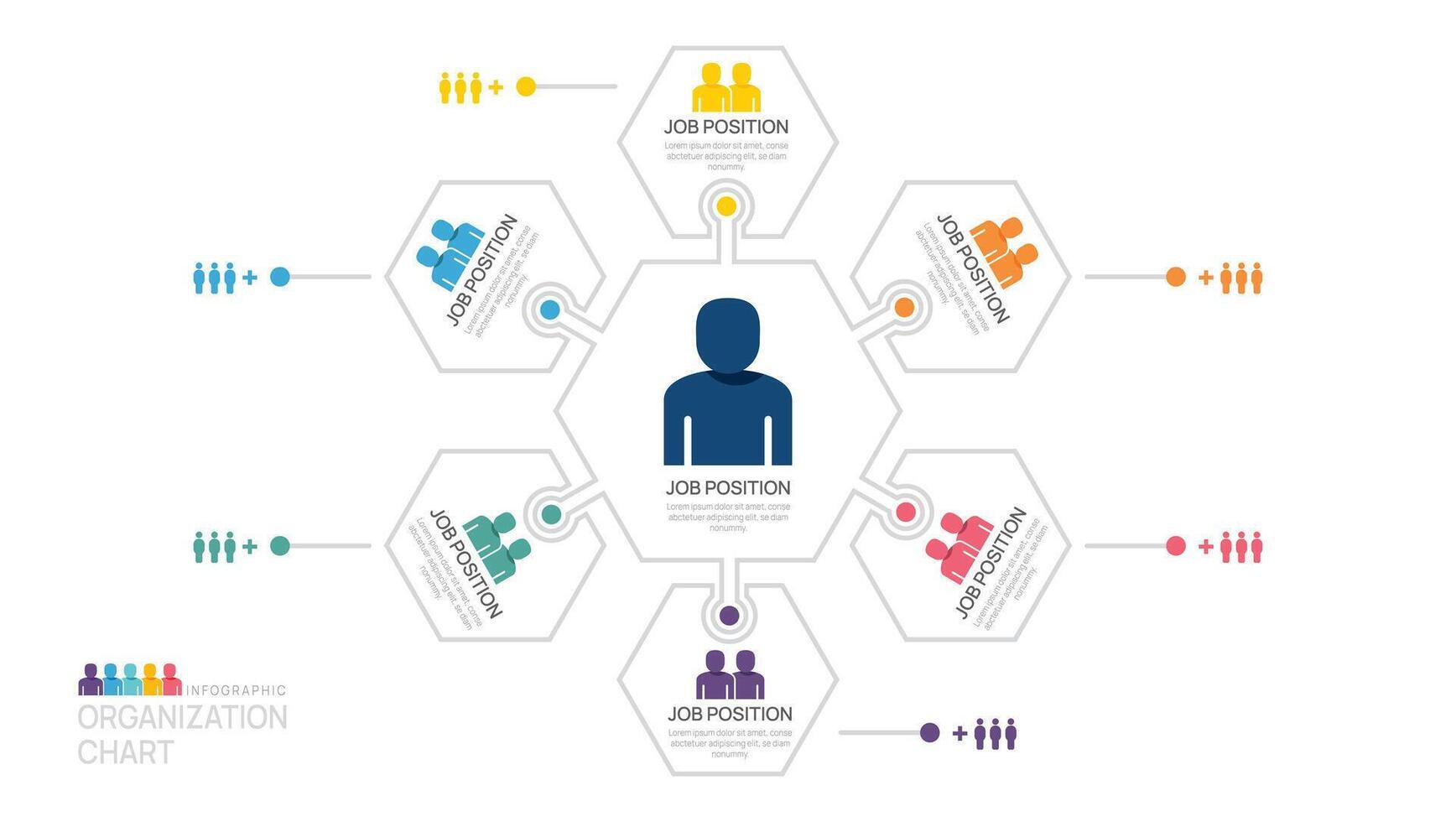 infographic sjabloon voor organisatie tabel met bedrijf avatar pictogrammen. vector infographic voor bedrijf.