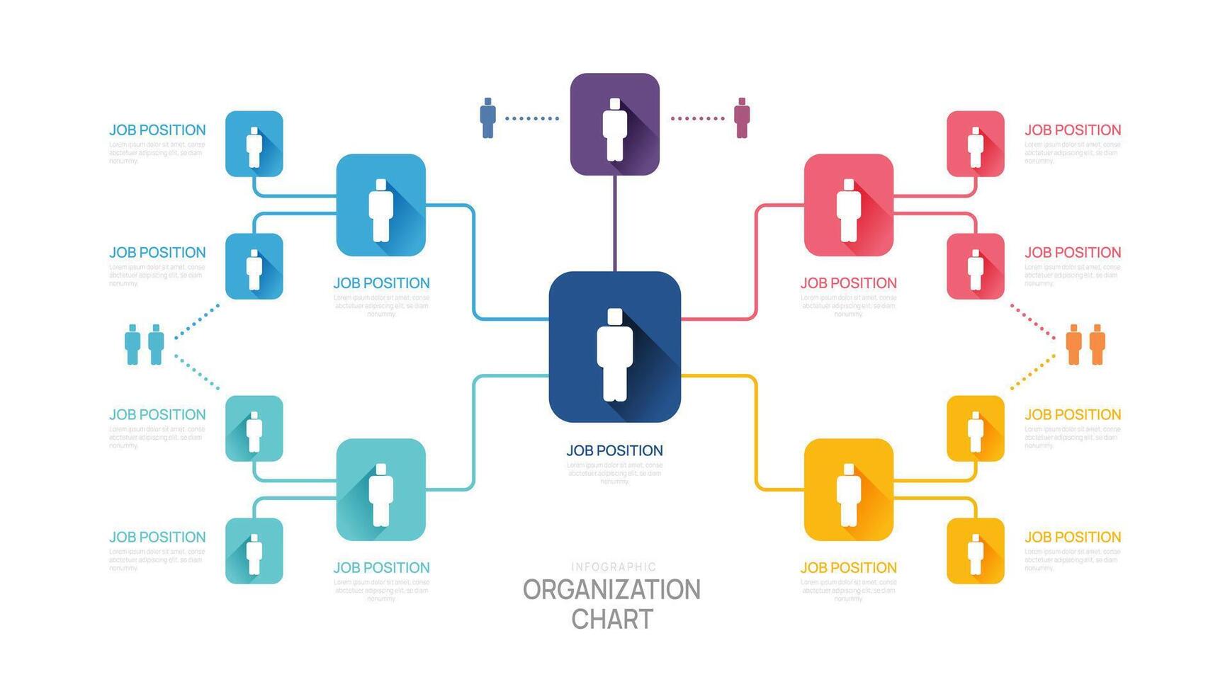 infographic sjabloon voor organisatie tabel met bedrijf avatar pictogrammen. vector infographic voor bedrijf.