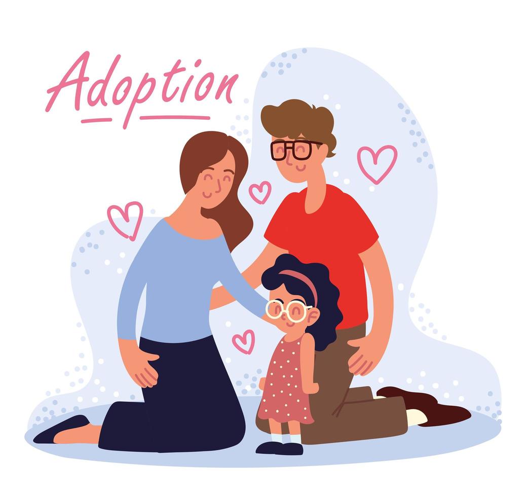 adoptie familie geluk vector