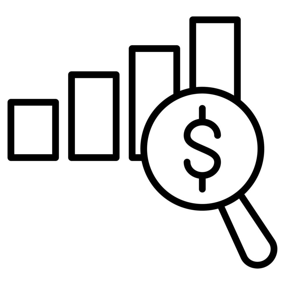 financieel inzichten icoon lijn vector illustratie