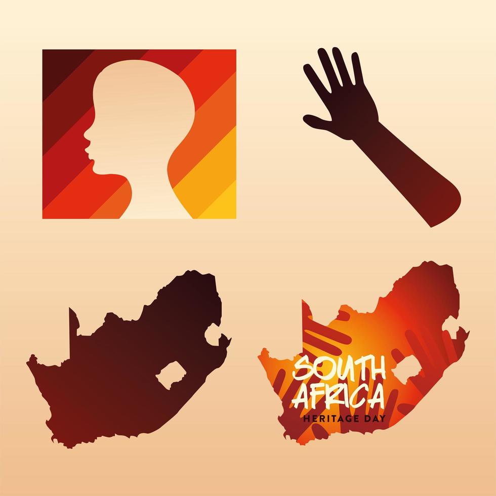 set van Zuid-Afrika vector