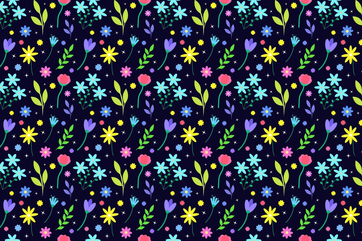 tuin bloemen naadloos patroon. voorjaar bloemen en botanisch elementen in een naadloos patroon. element voor achtergrond, afdrukken en andere ontwerpen. vector illustratie