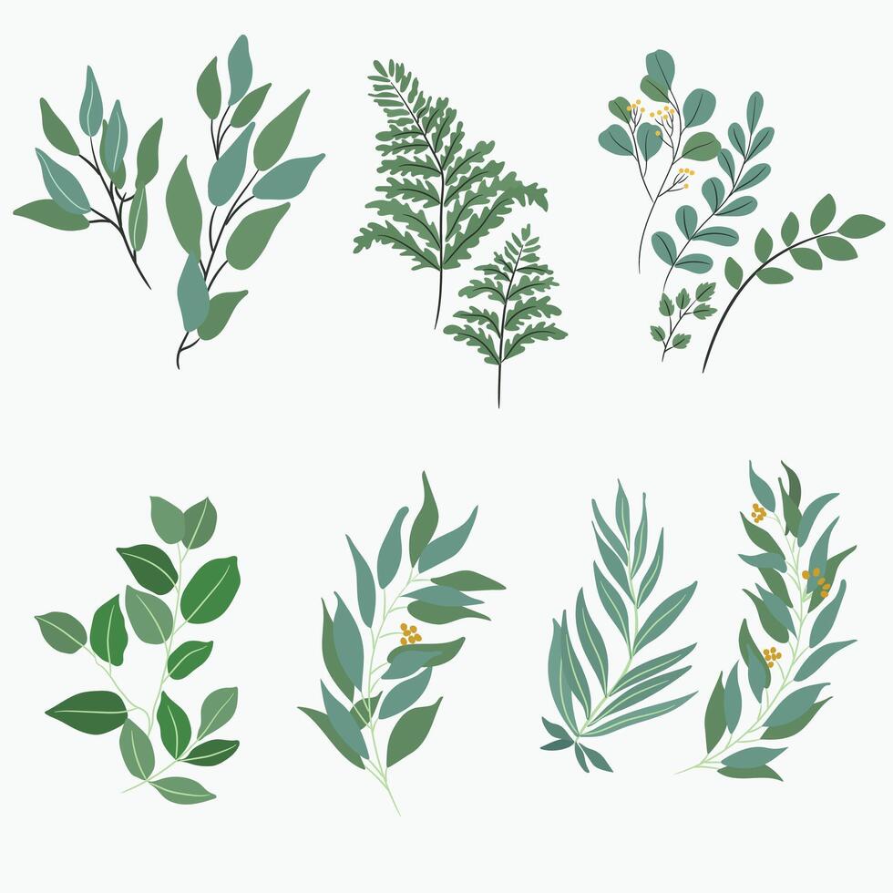 planten groen blad en bloemen achtergrond modern vector