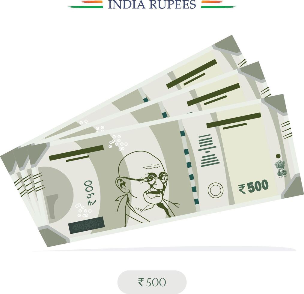 nieuw Indisch roepies valuta Notitie vector illustratie van