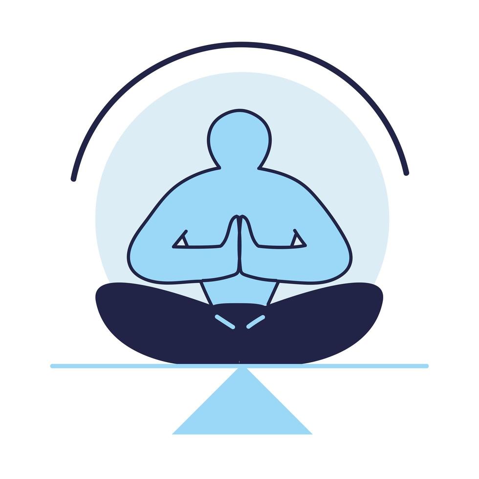 man in meditatiehouding vector