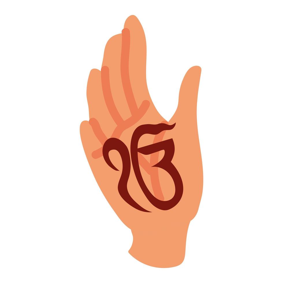 hand met hindi kalligrafie vector