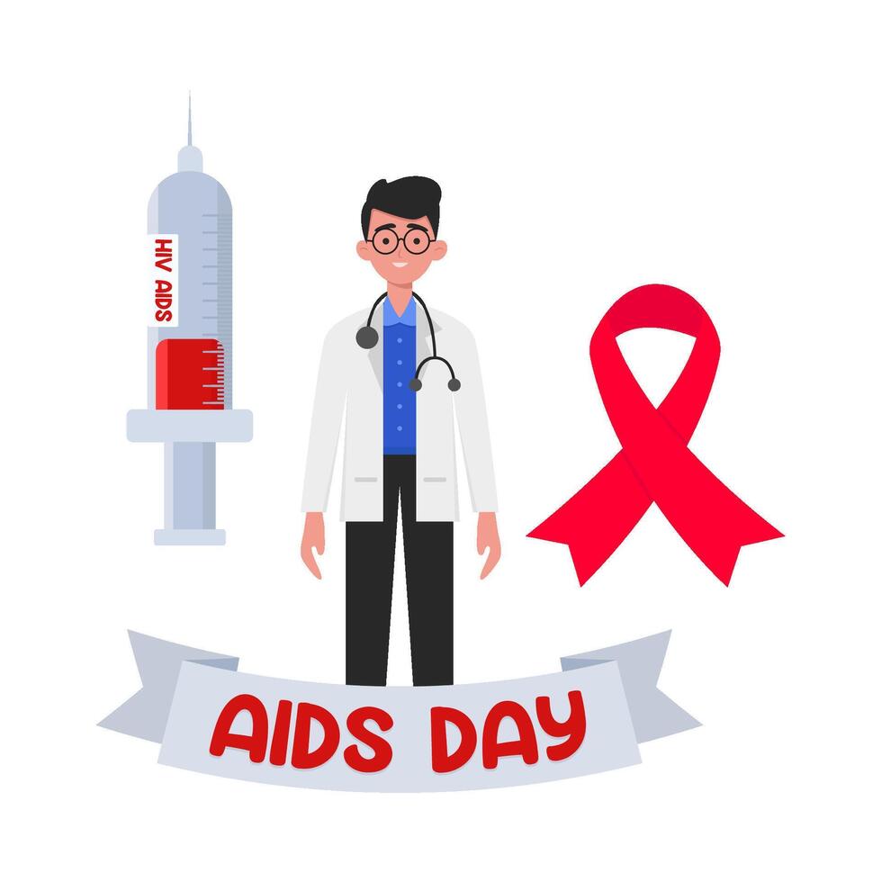 illustratie van wereld aids dag vector