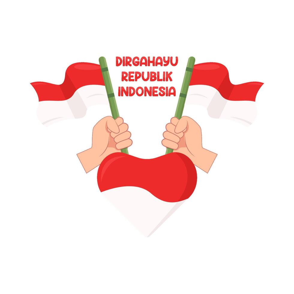 illustratie van dirgahayu republik Indonesië vector