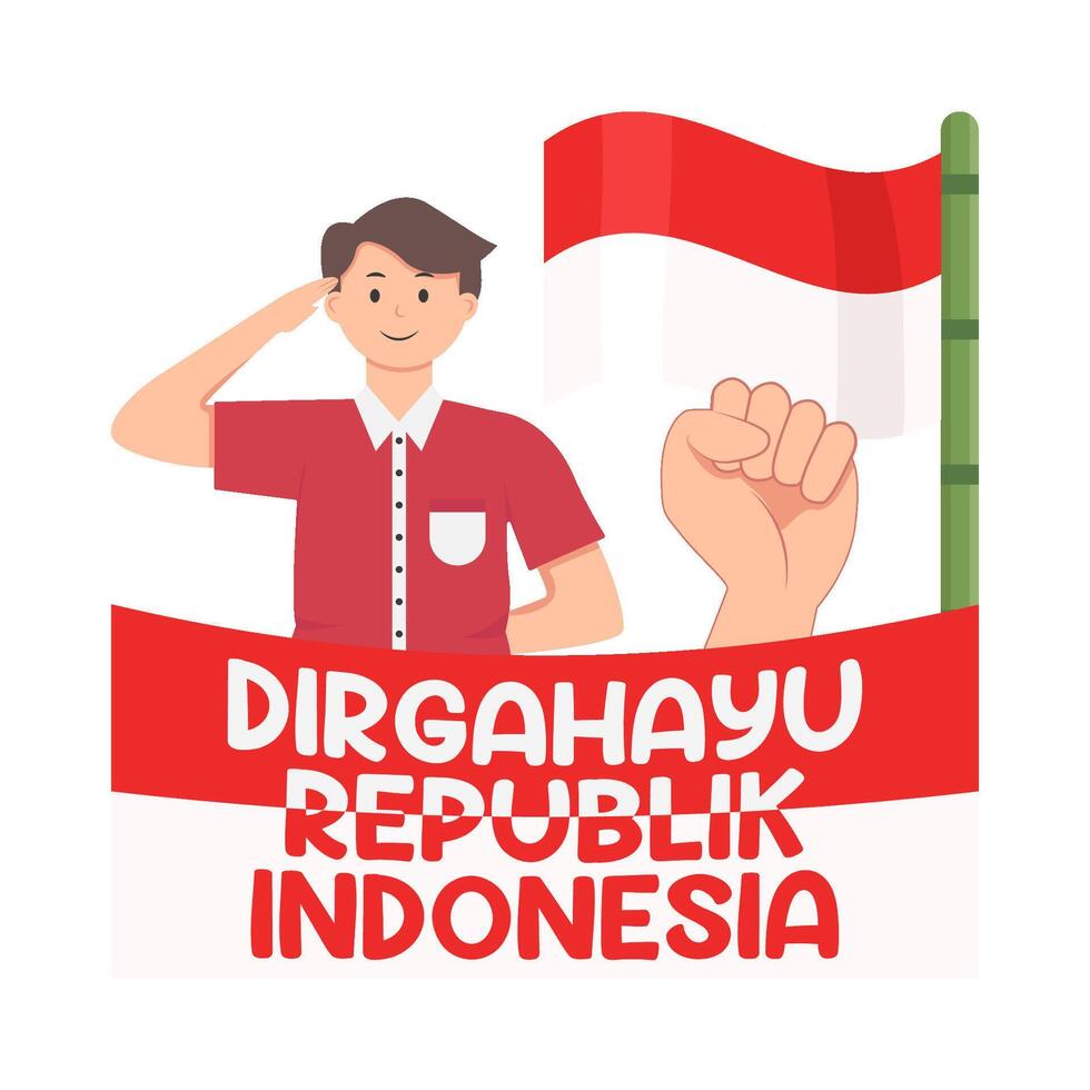 illustratie van dirgahayu republik Indonesië vector