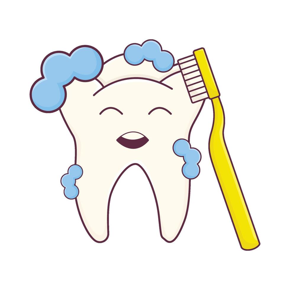 illustratie van poetsen tanden vector