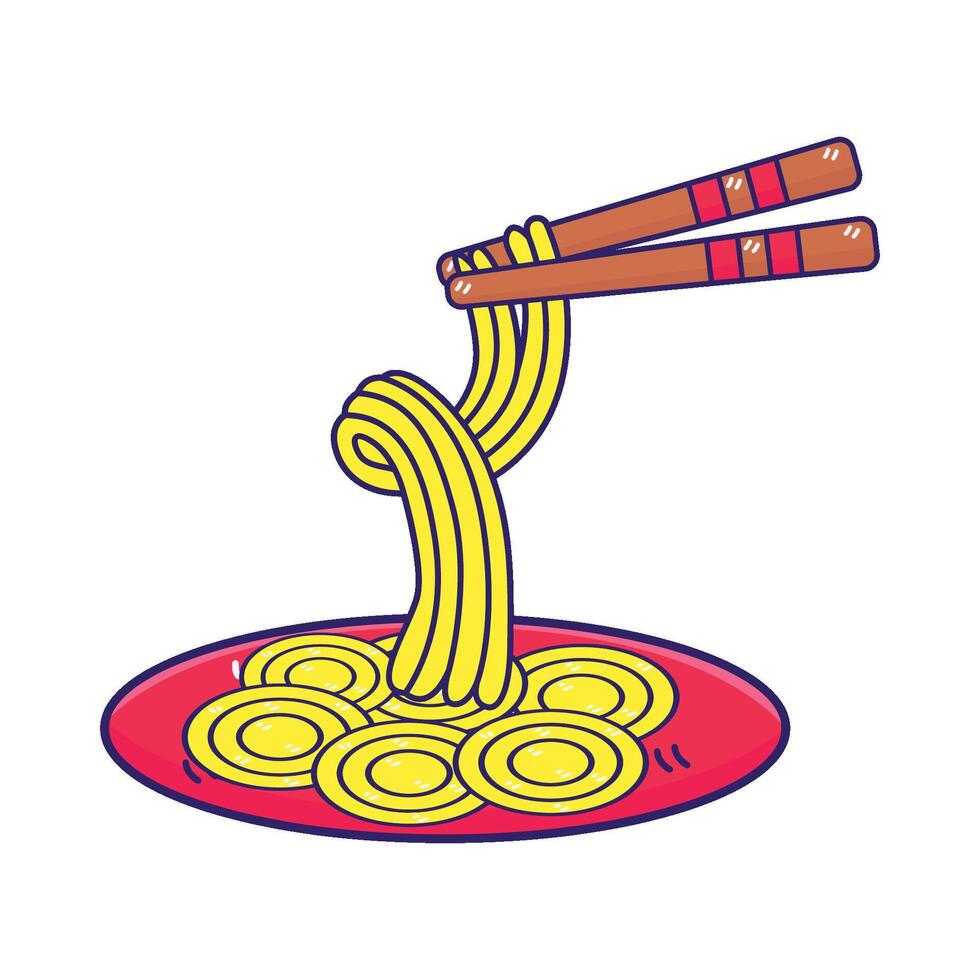 illustratie van noodle vector