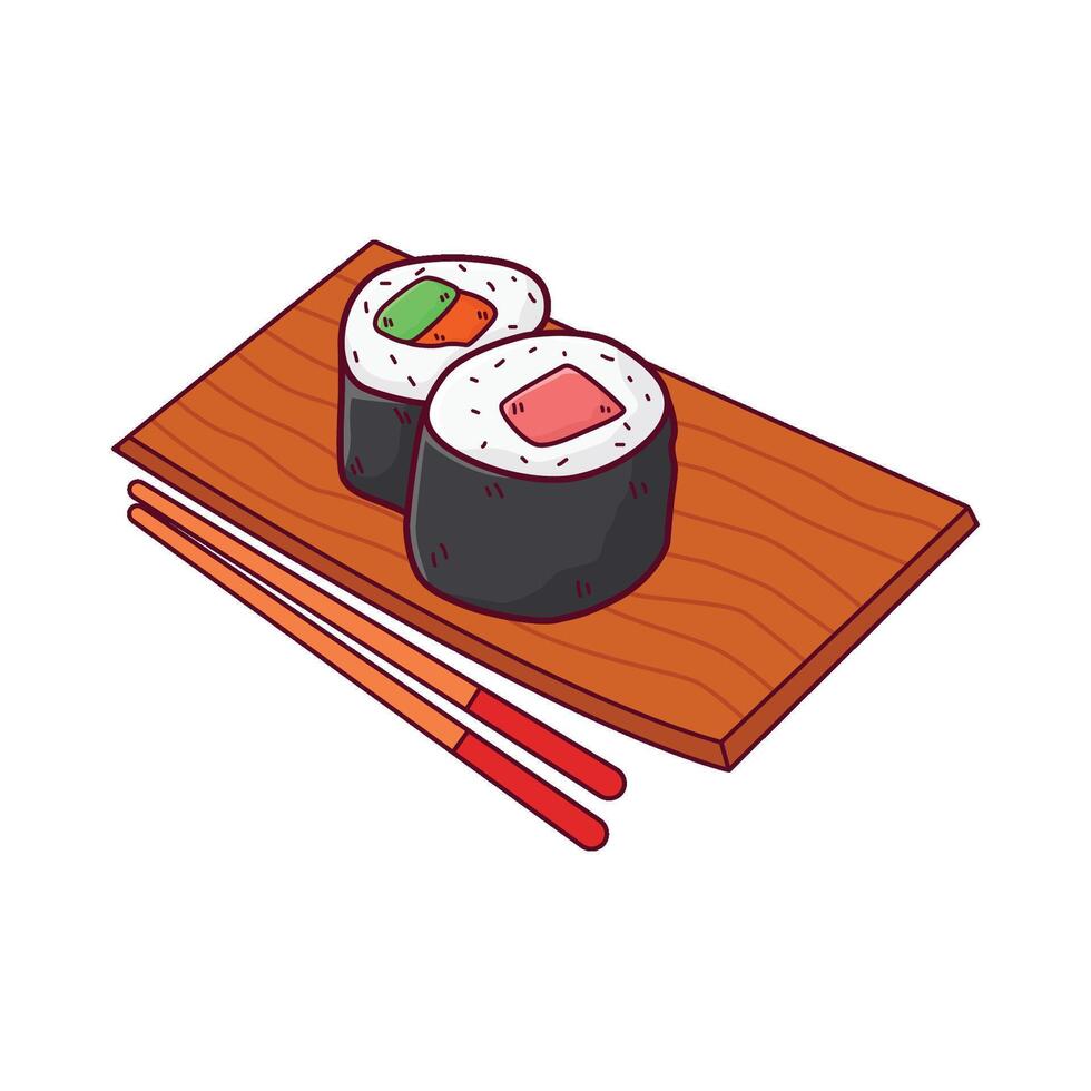 illustratie van sushi vector