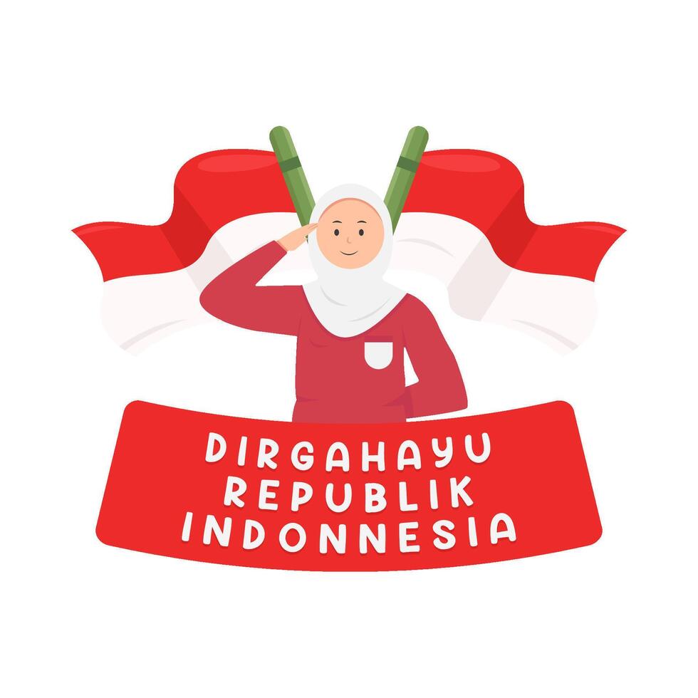 illustratie van dirgahayu republik Indonesië vector