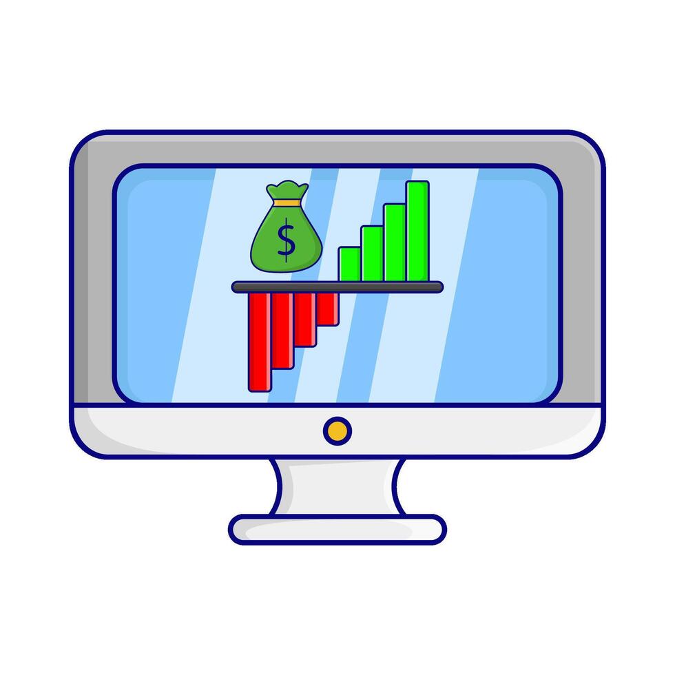 illustratie van online investering vector