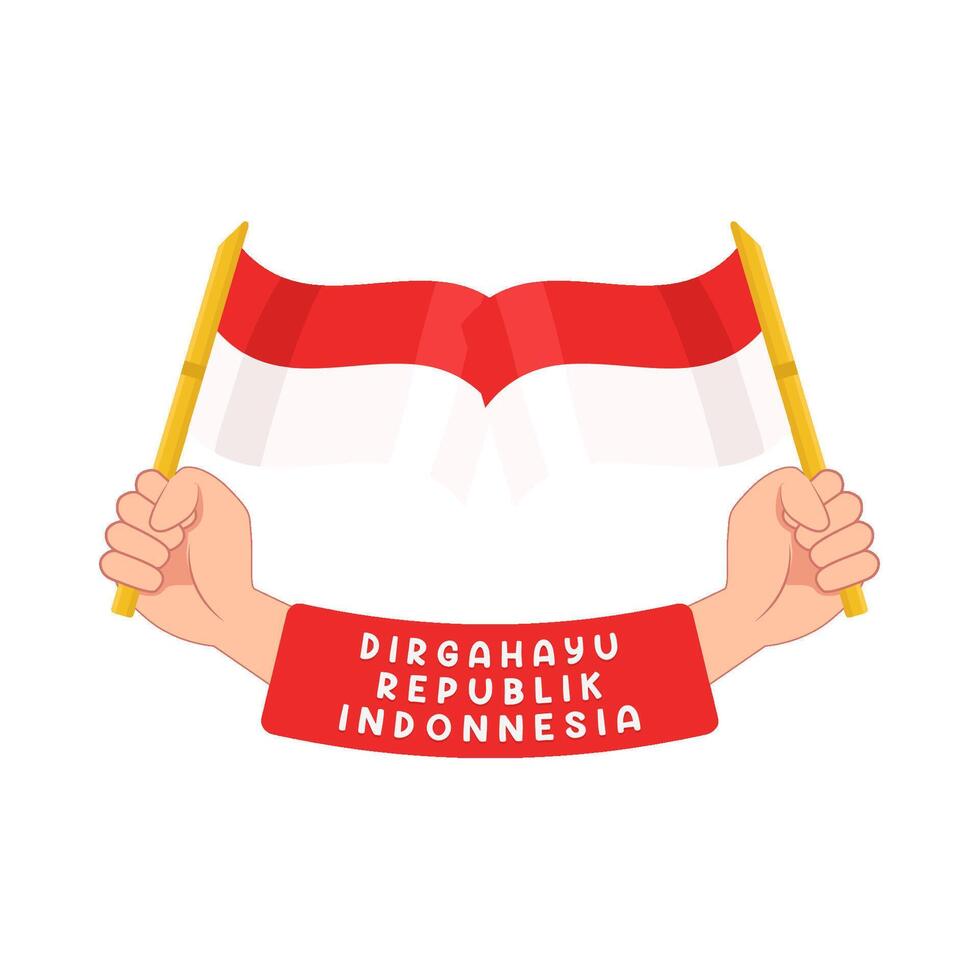 illustratie van dirgahayu republik Indonesië vector